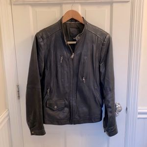 Dark Navy Leather Jacket